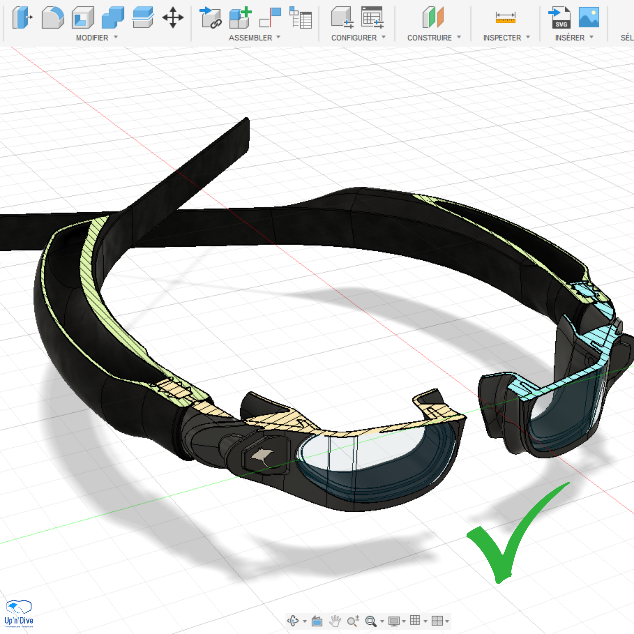 Lunettes apnée autocompensées conception numérique